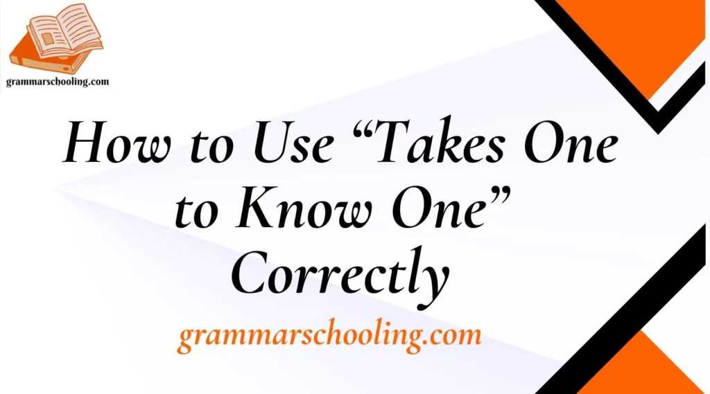 How to Use “Takes One to Know One” Correctly