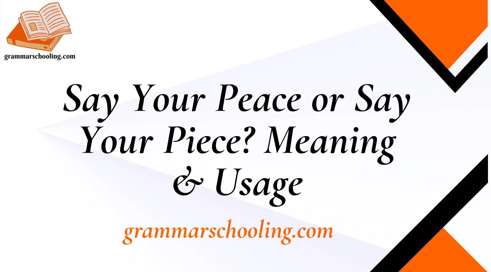 Say Your Peace or Say Your Piece